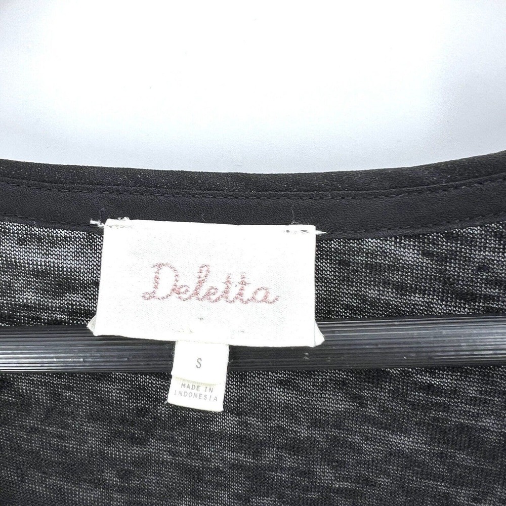 Anthropologie Deletta Black Linen Cap Sleeve Long Tunic Top - Picture 5 of 6